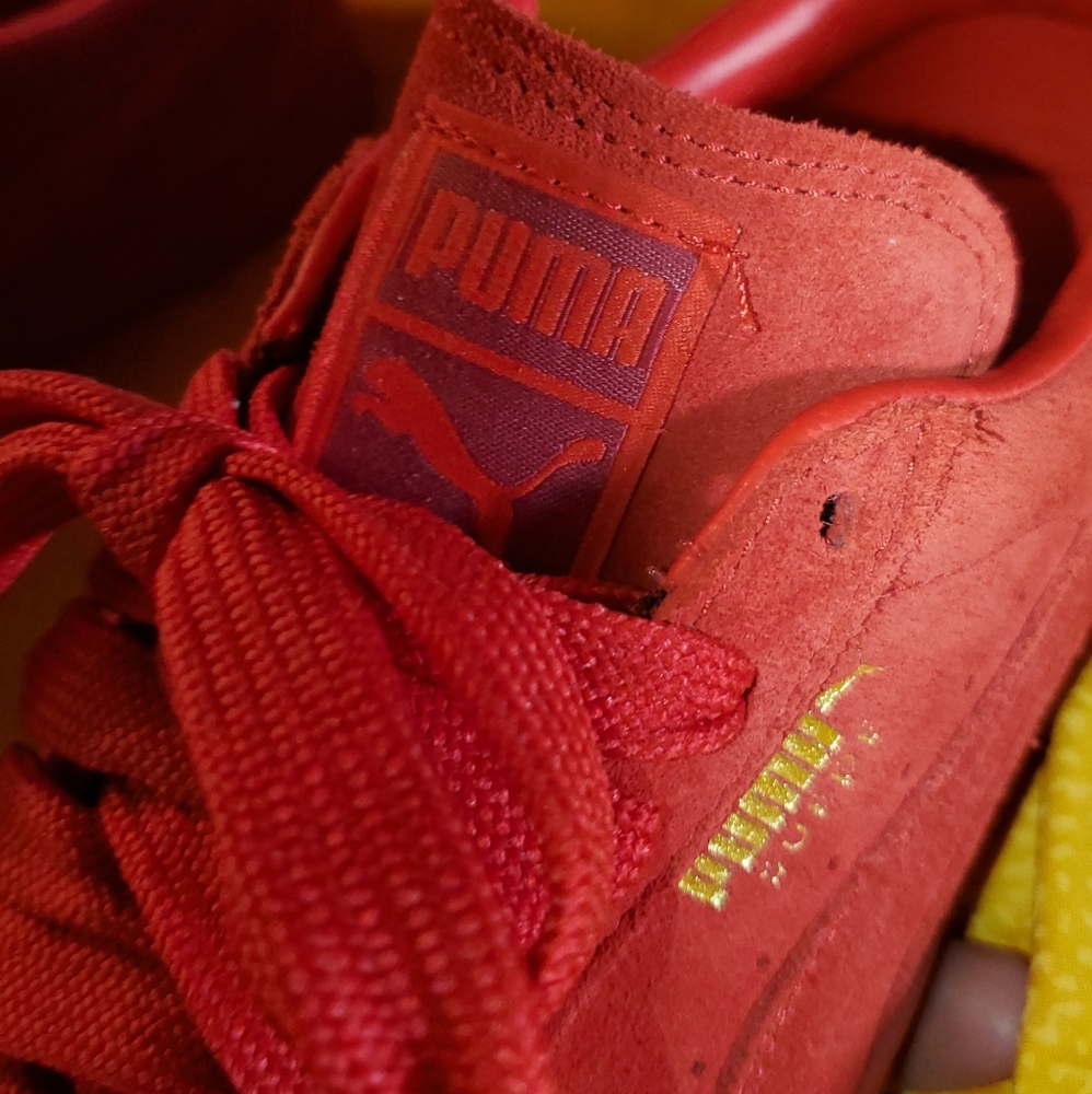 Red Suede Pumas